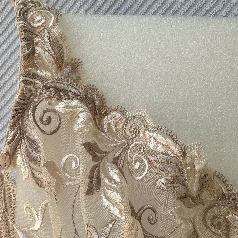Soma Bra Beige Sheer Lace Underwire Embroidered 40C - Picture 5 of 14